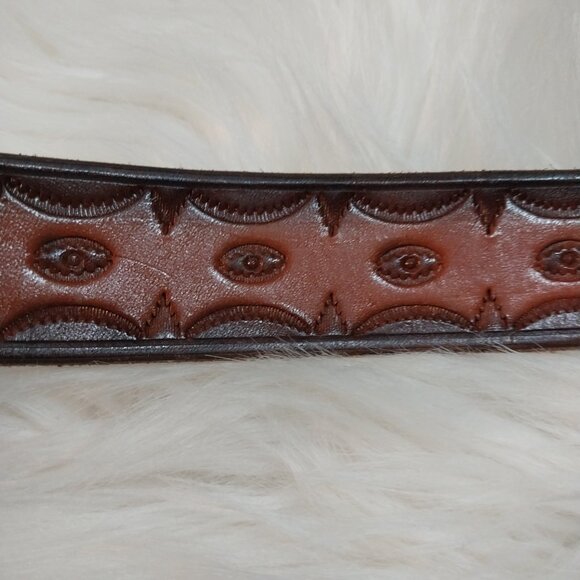 3770 Lot of 4 Un-Finished Leather Belts Tooled New With no Buckles. - Picture 14 of 15